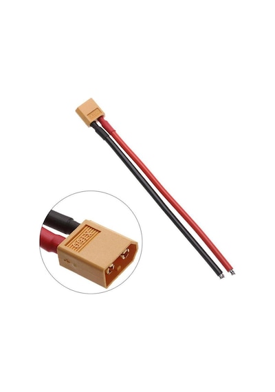 12AWG 15CM XT60 Erkek Kablo