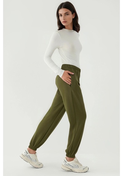 Hiccup Esnek Bel Modal Touch Jogger Pantolon Haki