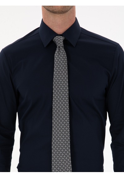 Cacharel Lacivert Slim Fit Pamuk Karışımlı Gömlek
