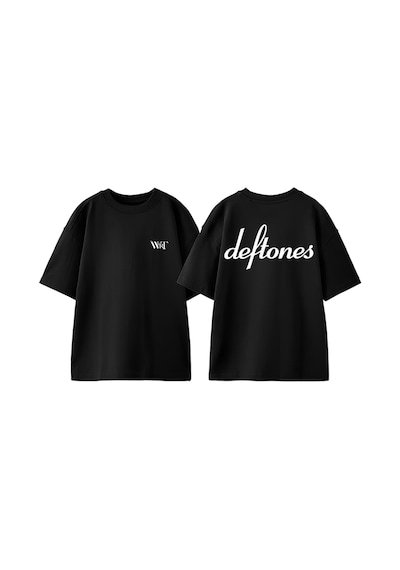 Thewert Deftones 17 Tasarım Sırt Baskılı Pamuk Siyah Oversize T-shirt