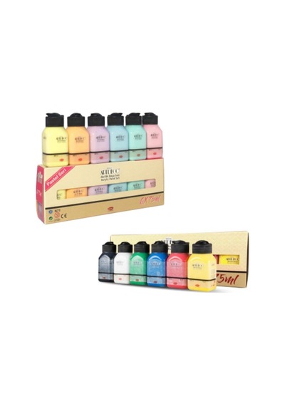Artdeco 6x75ml Canlı Pastel Renkler Akrilik Boya Seti Çok Renkli