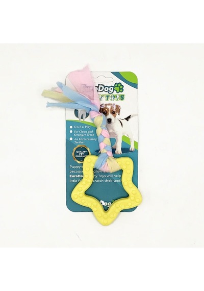 Techmrt Eurodog Puppy Toys Sarı Beşgen Diş Kaşıma Oyuncağı