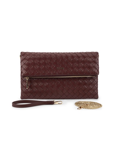 Tamer Tanca Kadın Suni Deri Bordo Clutch Çanta 921 7482-b Bn Cnt Sk26-27 Bordo Orgu