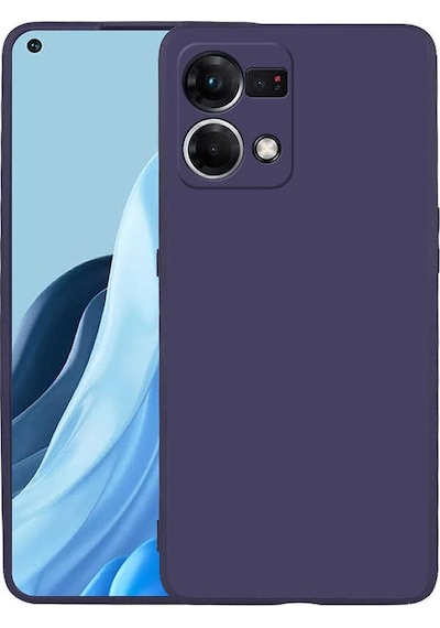 Kilifone - Oppo Uyumlu Reno 7 4g - Kılıf Mat Renkli Esnek Premier Silikon Kapak - Lacivert