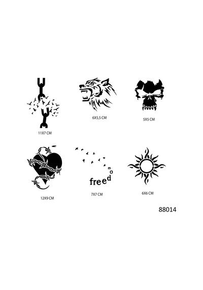 Airbrush Tattoo Özgür Ruh Geçici Dövme Şablonu Seti Sadece Desen