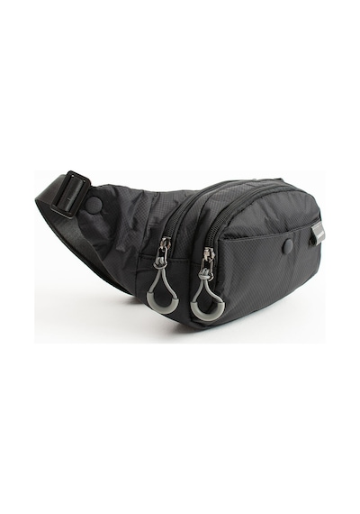Sanmorris Unisex Paraşüt Kumaş Suya Dayanıklı 3 Bölmeli Body Bag Sı-6036 Siyah