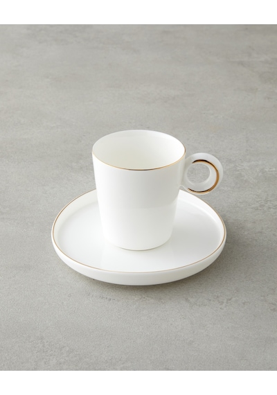English Home Eclipsed Porselen 4 Parça 2 Kişilik Kahve Fincan Takımı 85 Ml Beyaz-gold Beyaz-gold