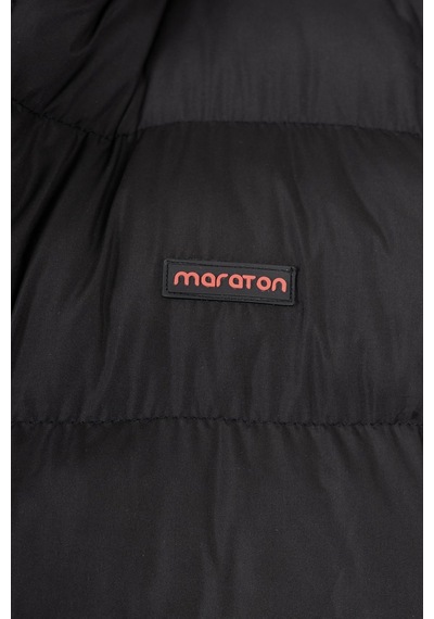 Maraton Sportswear Büyük Beden Erkek Kapşonlu Uzun Kol Basic Siyah Mont 21391-siyah Siyah