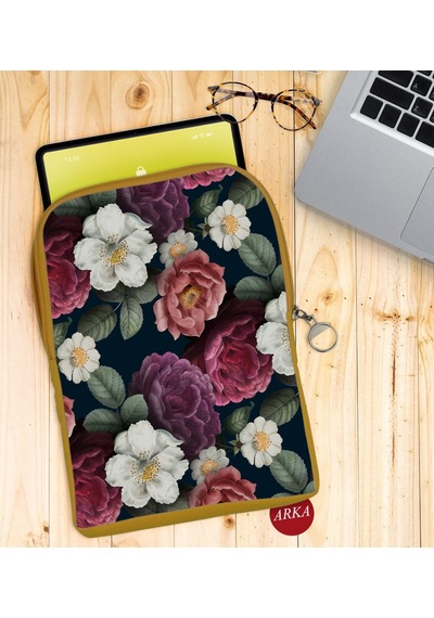 Bk Gift Çiçekler Tasarımlı Taşınabilir Koruyucu Tablet Kılıfı & O (531953604)