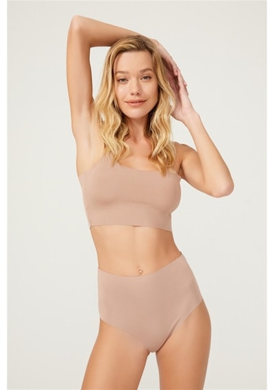 Cottonhill Yüksek Bel Basic Lazer Kesim Bikini Külot 7'Li Paket-Çok Renkli-M Çok Renkli