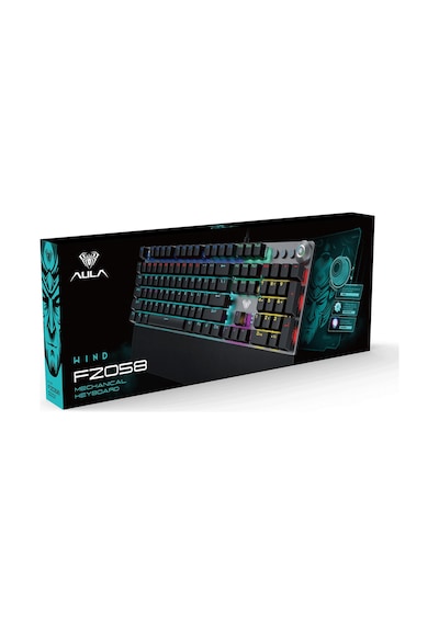Aula F2058 Bilek Destekli RGB Makrolu Kablolu Mekanik Oyuncu Klavyesi