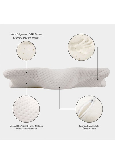Soub Sleep Güzellik Beauty Ortopedik Visco Yastık, Anti Horlama