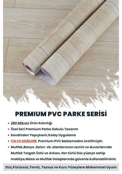 Technojet Kendinden Yapışkanlı Dokulu Parke Desen Premium Zemin Mutfak Duvar Dolapkaplama 60cmx300cm