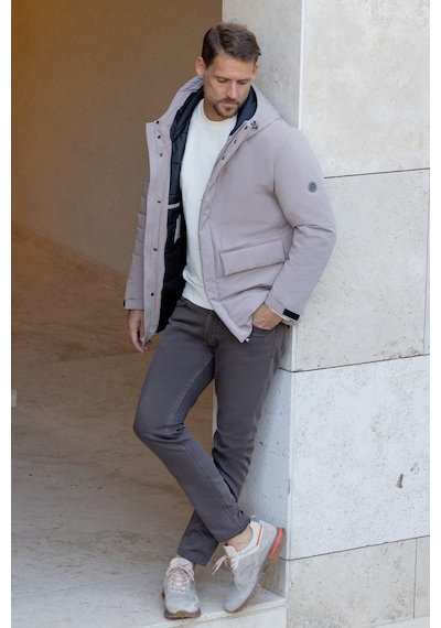 Morven Erkek Gri Polyester Çıtçıtlı Kapüşonlu Mont 25ks024009100 Gri Gri