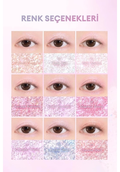 Yoğun Işıltılı Renk Seçenekleri Sunan Far Paleti Shadow Palette 34 Twinkle Mermaid Diğer