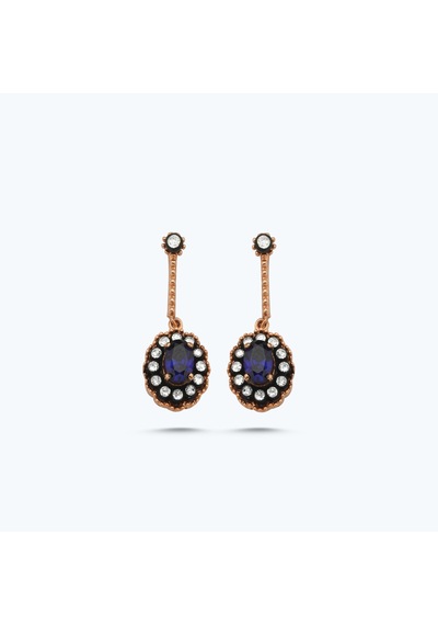 Altınbaş Elmas Safir Oval Küpe Esd1520s-8k Beyaz