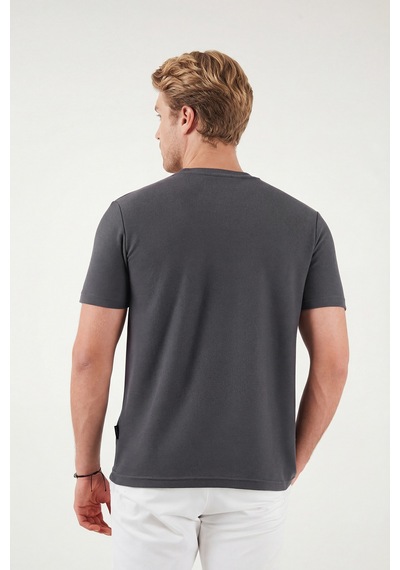 Buratti Pamuklu Regular Fit Yarım Fermuarlı Erkek T Shirt 5902653 Antrasit