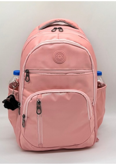 Pudra Vizon Unisex Okul Çantası Su Geçirmez Kumaş Unisex Okul Sırt Çantası 1700 Pembe