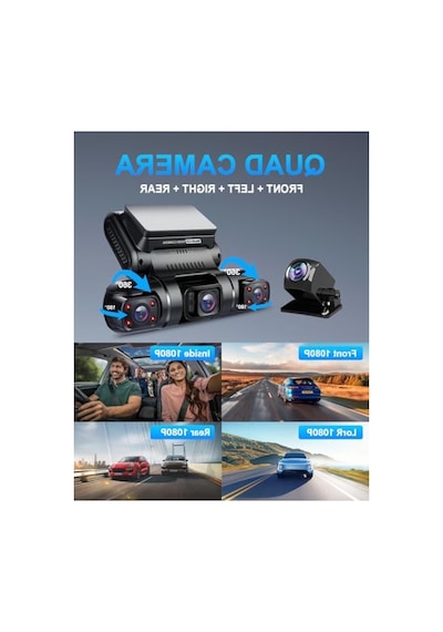 4 Kanallı Fhd 1080p Dash Cam, Ön Ve Arka Kamera