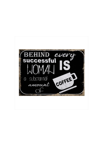 Bedeko Başarılı Kadının Kahvesi Art Mdf Poster 25 Cm X 35 Cm