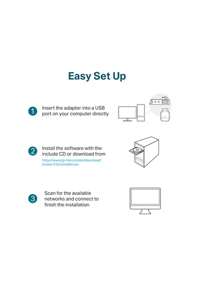 Archer T2u, 600mbps Kablosuz Dual Band Usb Adaptör
