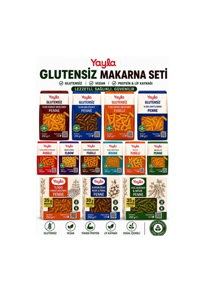 Glutensiz Makarna Seti Karışık Paket Vegan Yüksek Proteinli Çeşitle - 876048862