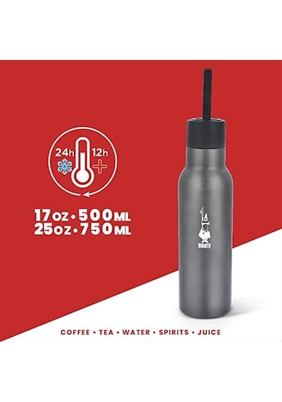 Bialetti - Termal Şişe - 500ml - Koyu Gri Renk - Paslanmaz Çelik - Çift Katmanlı - 12 Saat Sıcak 24 Saat Soğuk Tutar - Hava Geçirmez Vidalı Kapak Özelliği - Özel Silikon Conta Sayesinde Sızdırmaz Şişe Açık Beyaz Bialetti - Termal Şişe - 500ml - Koyu Gri Renk - Paslanmaz Çelik - Çift Katmanlı - 12 Saat Sıcak 24 Saat Soğuk Tutar - Hava Geçirmez Vidalı Kapak Özelliği - Özel Silikon Conta Sayesinde Sızdırmaz Şişe Açık Beyaz