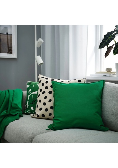 Ikea Gurlı Yaprak Yeşili 50x50 Cm Kırlent Kılıfı