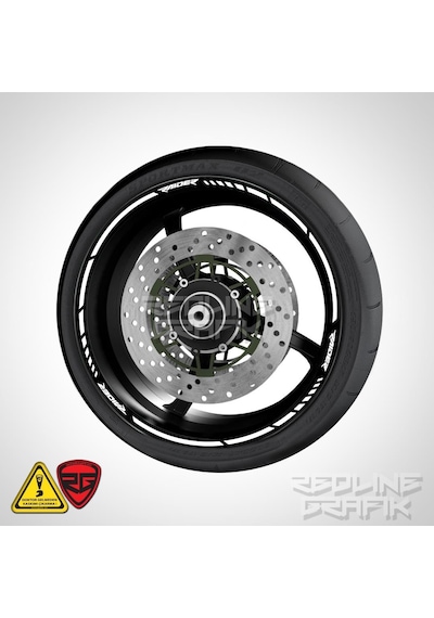 Tvs Raider Yazılı Reflektif Gümüş Beyaz Jant Şeridi Redlinegrafik