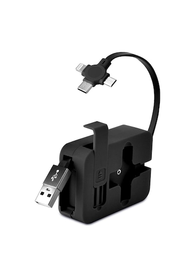 Dumles Cep Tipi Telefon Tutuculu Makaralı Uzayıp Kısalabilen 3'ü 1 Arada Usb Şarj Kablosu