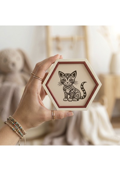 Modern Kedi Motifli Şık Dekoratif Obje, Minyatür Tasarım Masaüstü Aksesuarı Ev Ve Ofis İçin 10x10 Cm