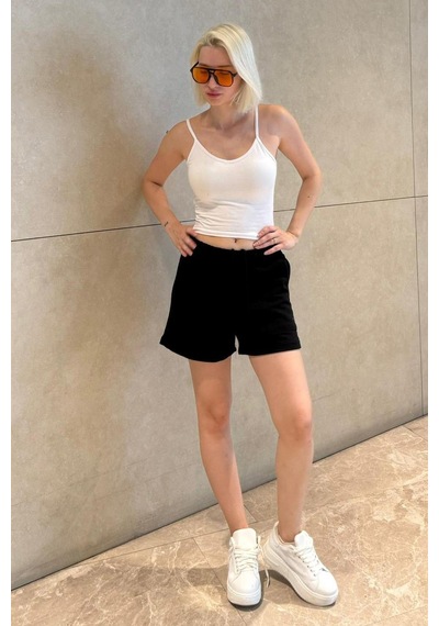 Madmext Siyah Basic Kadın Şort Mg2511 Siyah