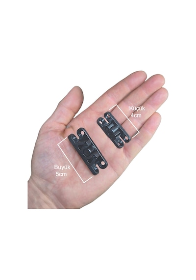 Pvc Kapı Pencere Sineklik Antrasit Plastik Çıt Çıt Kilit Menteşe Küçük Boy 4cm -10 Adet
