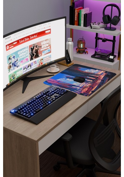 Dijital Çölde Sütunlar V3 48x40 Xl Gaming Kauçuk Kaymaz Taban Mouse Pad Fare Altlığı