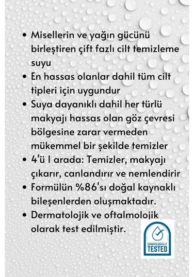 Byphasse Micellar Çift Fazlı Yüz Ve Makyaj Temizleyici Tüm Ciltler 500 ML