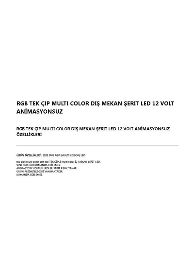 Alles Tek Çipli Silikonlu Rgb Şerit Led (5 Metre Animasyonsuz)