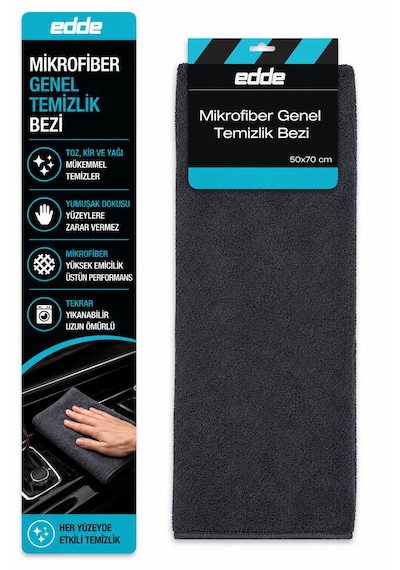Edde Araba Araç Oto Mikrofiber Genel Temizlik Bezi 50 70 Cm Oto Detailing