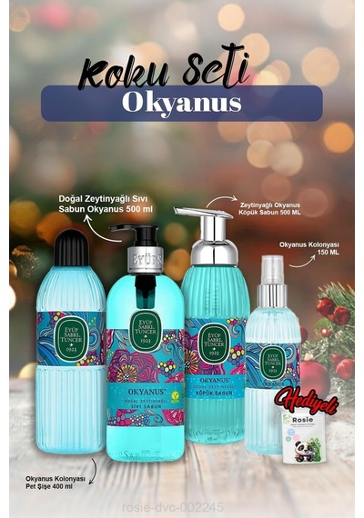 Okyanus Kolonya 150ml Ve 400ml, Köpük Ve Sıvı Sabun 500ml Ve Rosie Pamuk