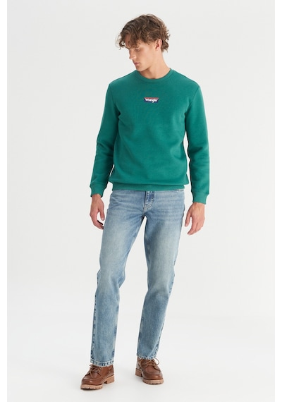 Wrangler Regular Fit Normal Kesim Bisiklet Yaka İçi Polarlı Yeşil Sweatshirt