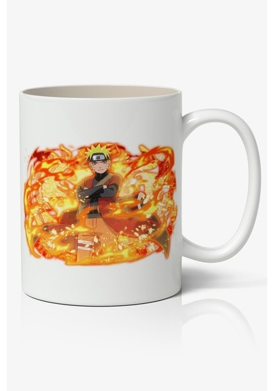 Naruto Özel Temalı Beyaz Porselen Kupa Bardak Beyaz