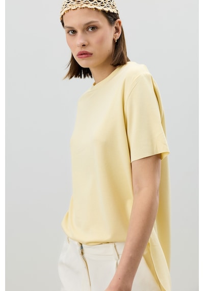 Antioch Dökümlü Kadın T-shirt Sarı