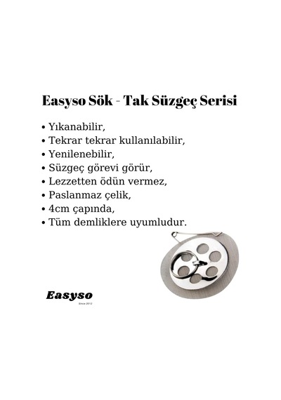 Easyso 3 Adet Demlik Süzgeci Plus Çaydanlık İçi Süzgeç Elek Fonksiyonel Yıkanabilir Paket Diğer