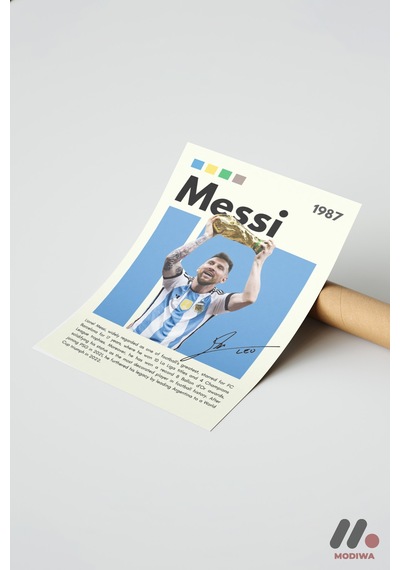 Messi Futbol Posteri, Çerçevesiz Yüksek Kalite Duvar Afişi - Spor Severlere Hediye