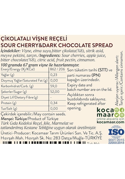 Çikolatalı Vişne Reçeli 2li Set