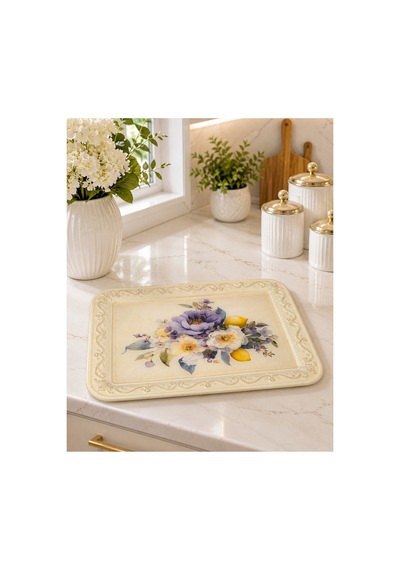 Sunumluk Tepsi Epoksi Yüzey 28cm 21cm Mutfak Dekorasyon Sarı - 909304237 Sarı