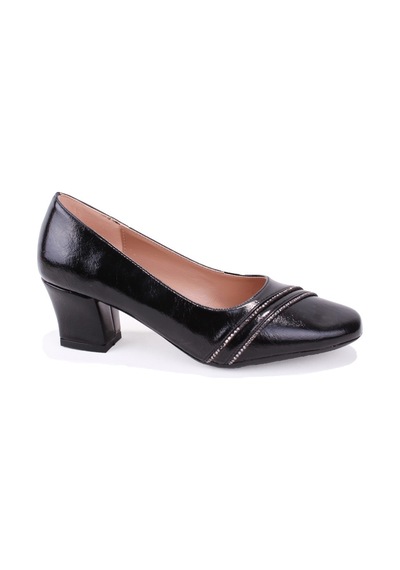 Dagoster Dza07-725541 Siyah 6 Cm Kalın Topuklu Klasik Kadın Ayakkabı siyah