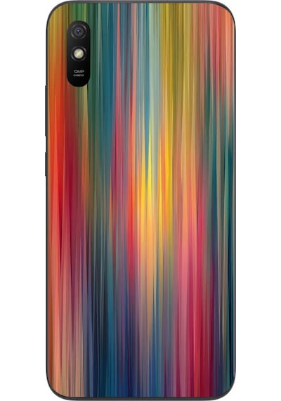 Redmi 9a Uyumlu Gökkuşağı Karışımı Baskılı Silikon Kılıf Renkli