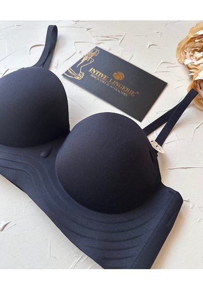Lady Baby Straplez Kesim Destekli Dikişsiz Balensiz Toparlayıcılı Siyah