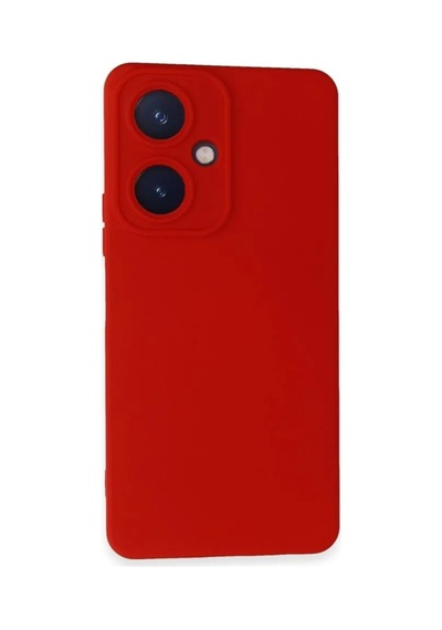 Jenerik Vivo Y27 Kılıf Nano İçi Kadife Silikon - Kırmızı