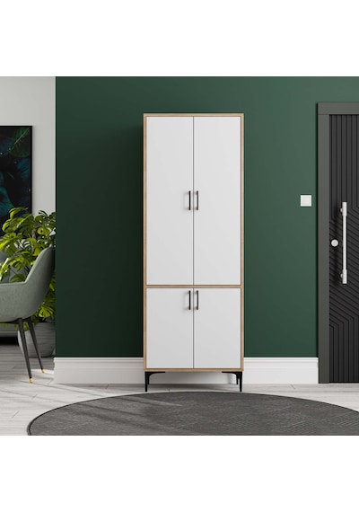 5032 Royal 4 Kapaklı 5 Askılı Portmanto Sepet - Beyaz